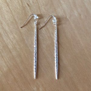 Silver long dangle earrings